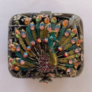 Peacock jeweled box
